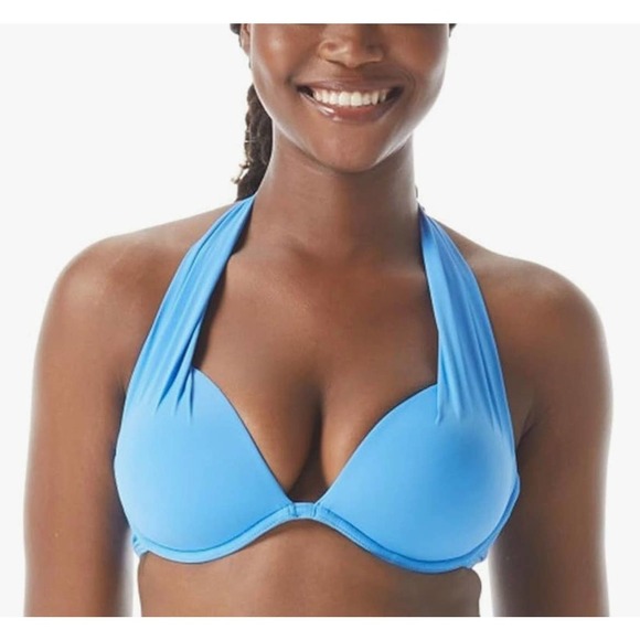 Coco Contours Cameo halter bikini top built-in underwire bra molded push up S 10 - Picture 1 of 11